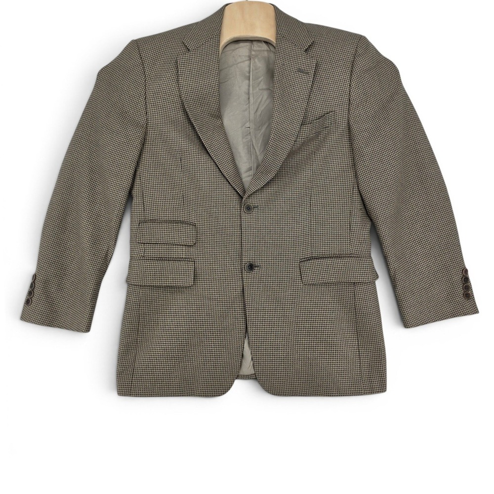 Daniel Cremieux Mens 38S Sport Coat Blazer‎ Wool Brown Houndstooth Classic
